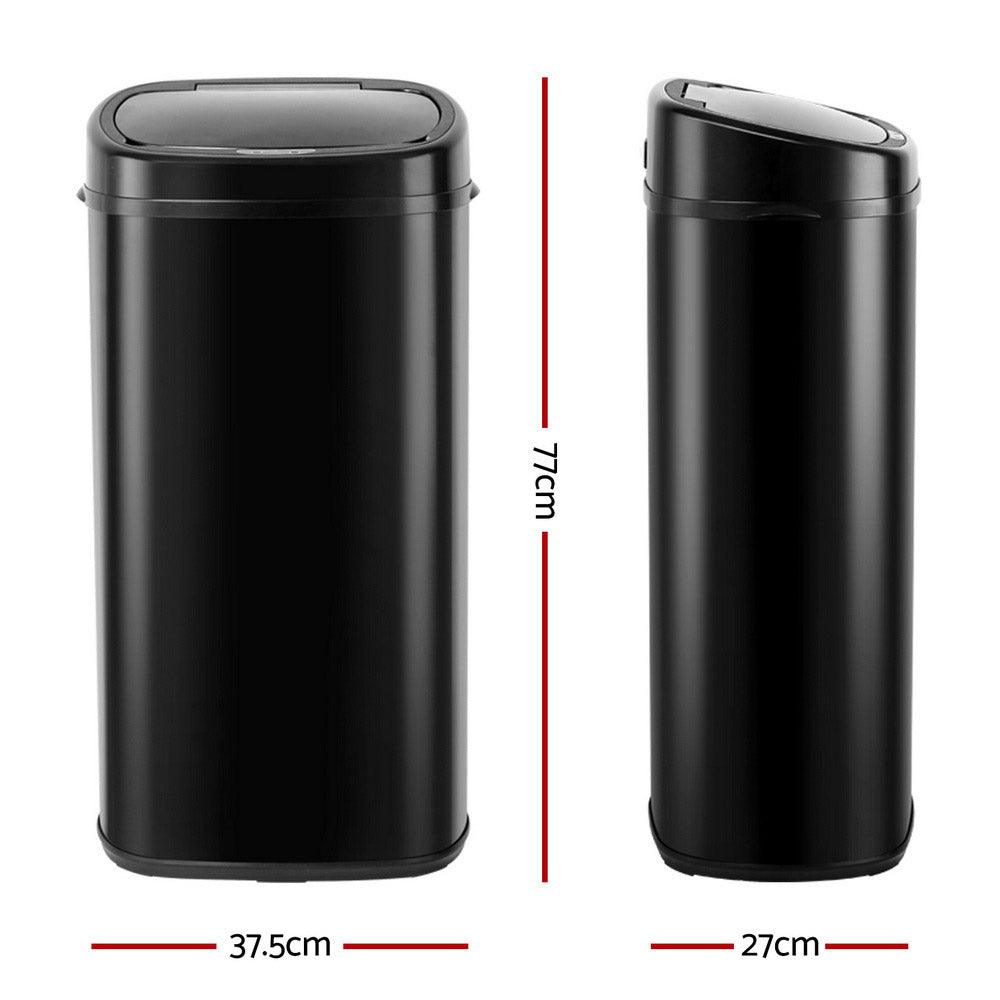 Devanti 68L Motion Sensor Bin Rubbish Automatic Black - Ozstylz