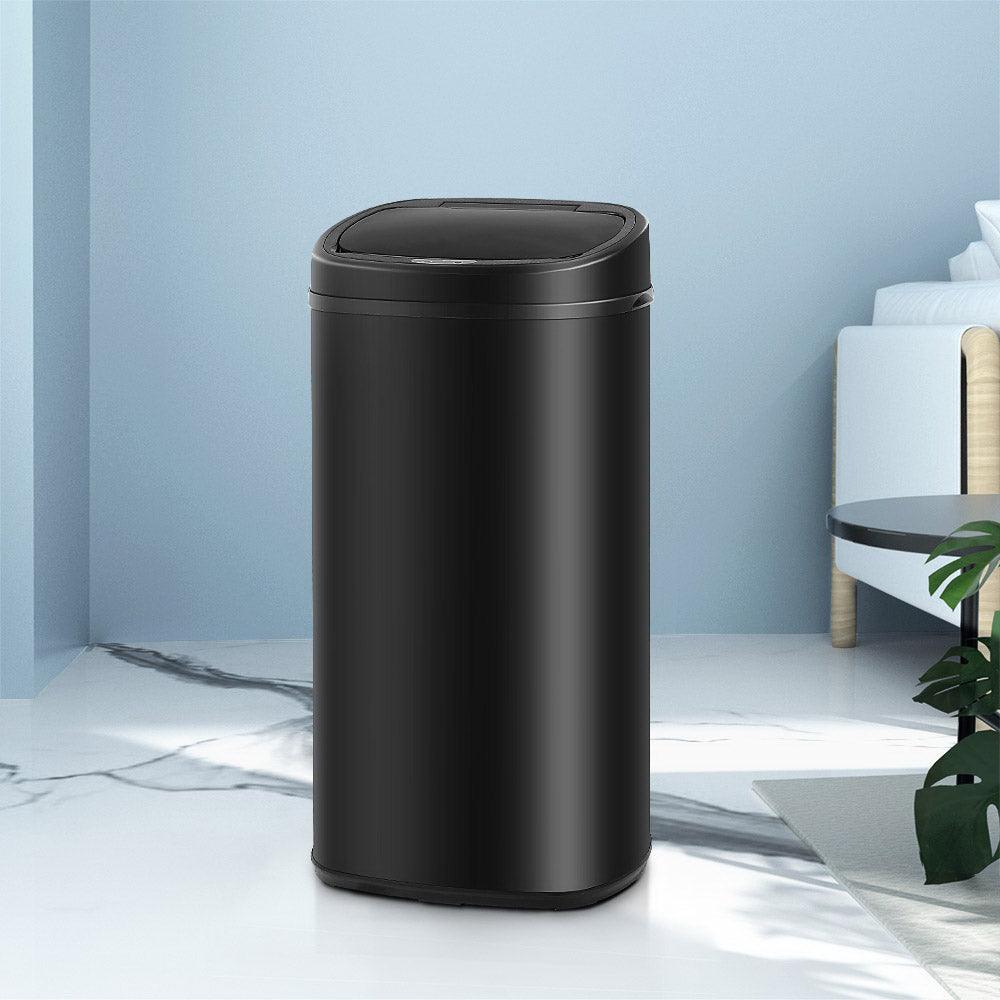 Devanti 68L Motion Sensor Bin Rubbish Automatic Black - Ozstylz