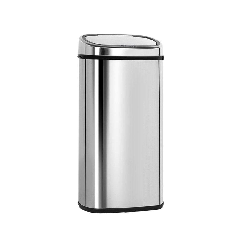 Devanti 68L Motion Sensor Bin Rubbish Automatic Silver - Ozstylz