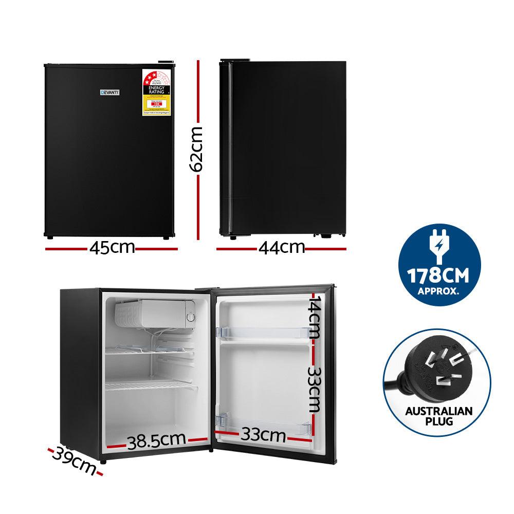 Devanti 70L Bar Fridge Black - Ozstylz