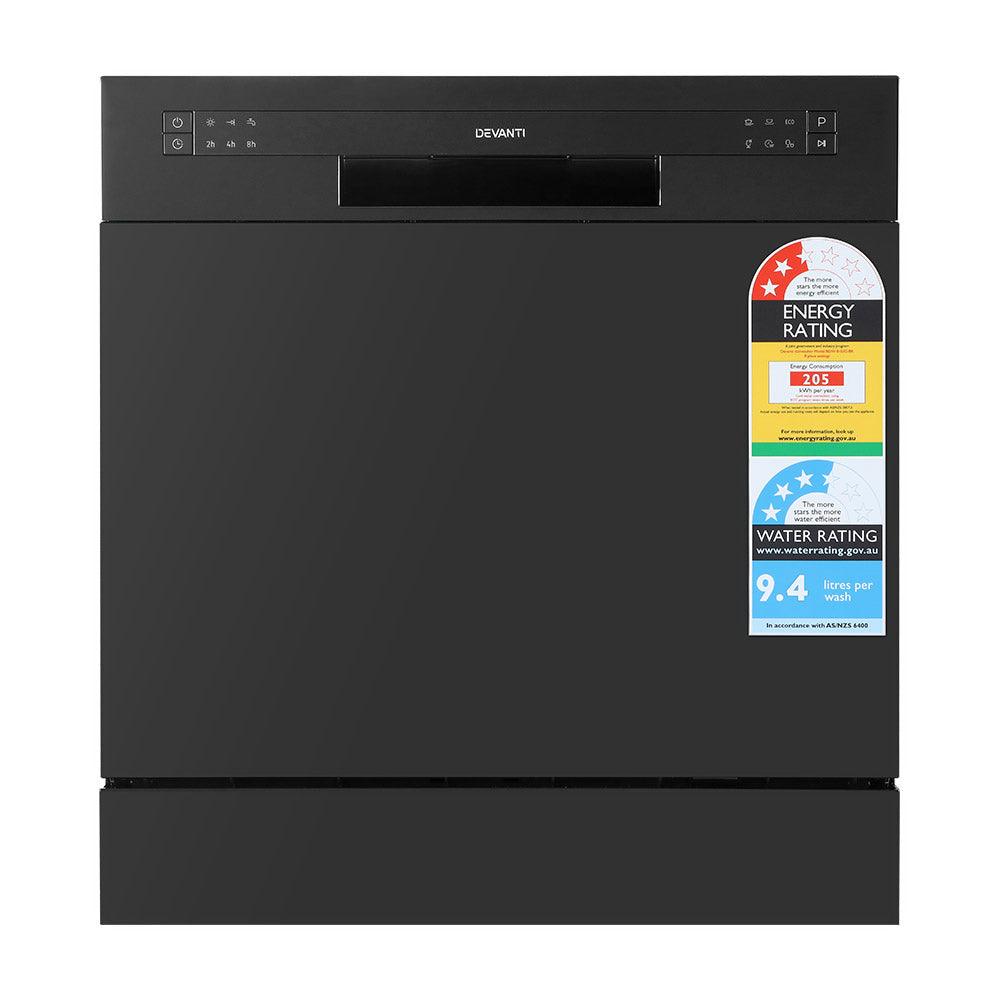 Devanti 8 Place Settings Benchtop Dishwasher Black - Ozstylz