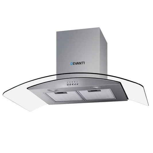 Devanti 900mm Range Hood 90cm Rangehood Glass Canopy - Ozstylz