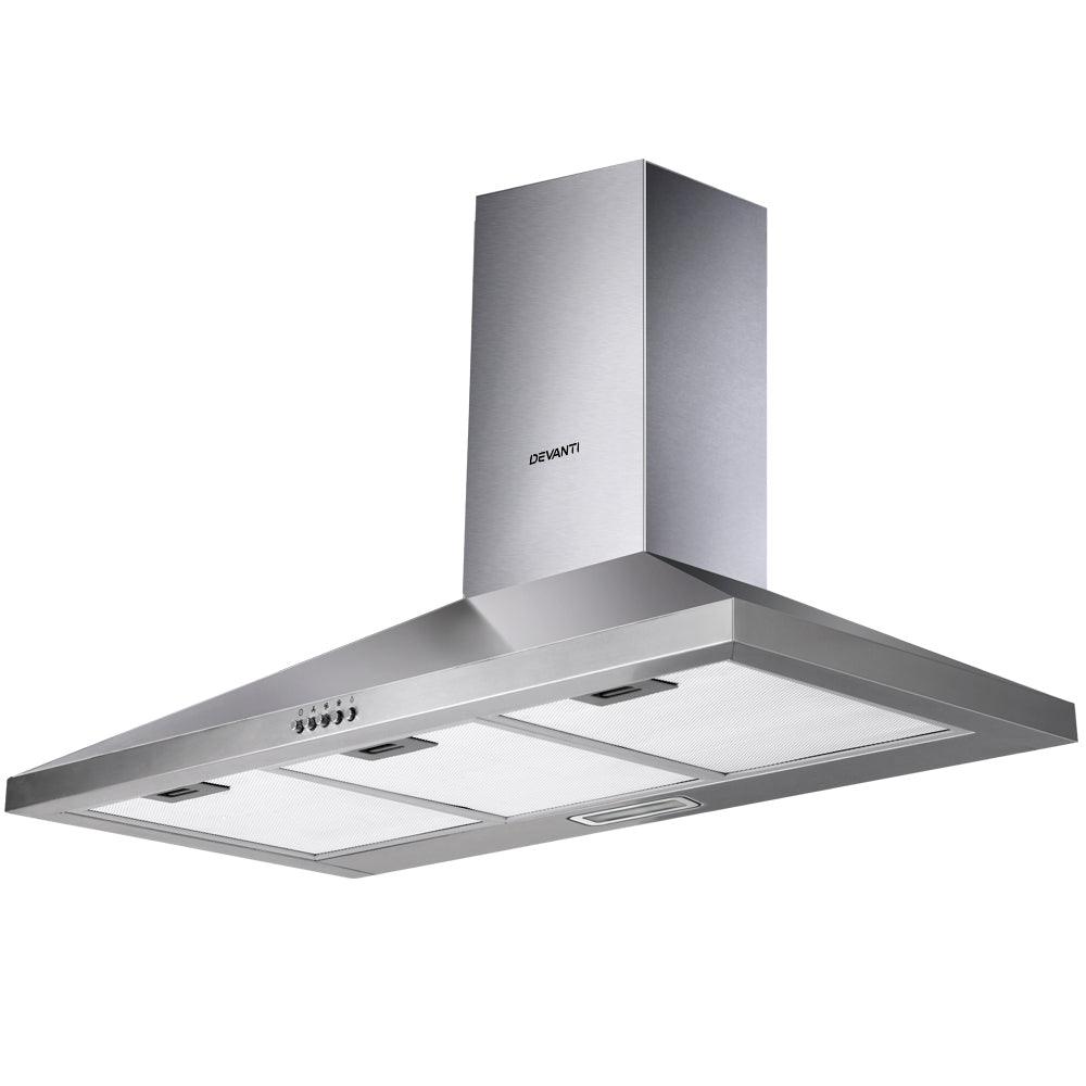 Devanti 900mm Range Hood 90cm Rangehood Stainless Steel - Ozstylz