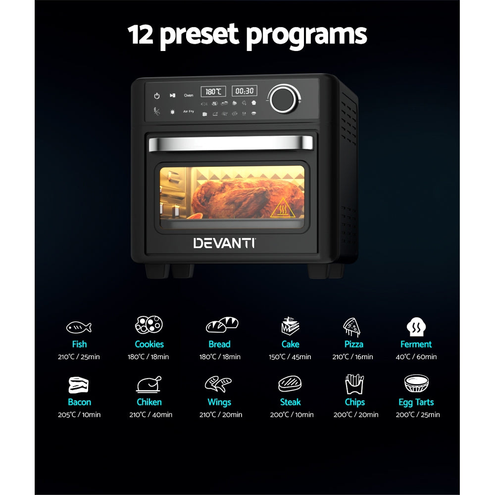 Devanti Air Fryer 15L LCD Fryers Oven - Ozstylz