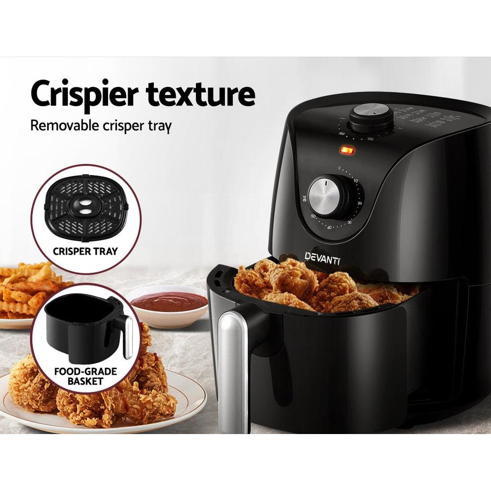 Devanti Air Fryer 2.5L Knob Fryers - Ozstylz