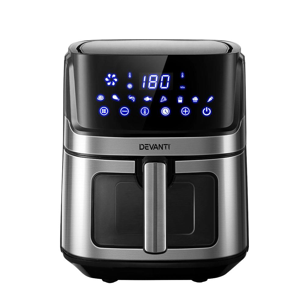 Devanti Air Fryer 6.5L LCD Fryers Clear Window - Ozstylz