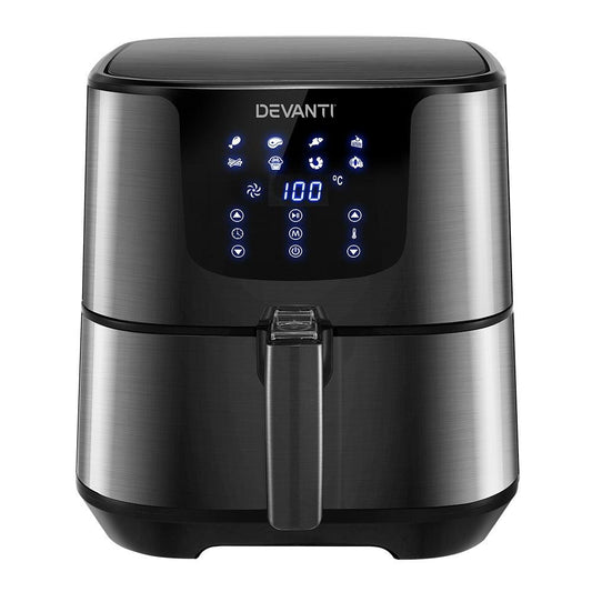 Devanti Air Fryer 7L LCD Fryers Black - Ozstylz