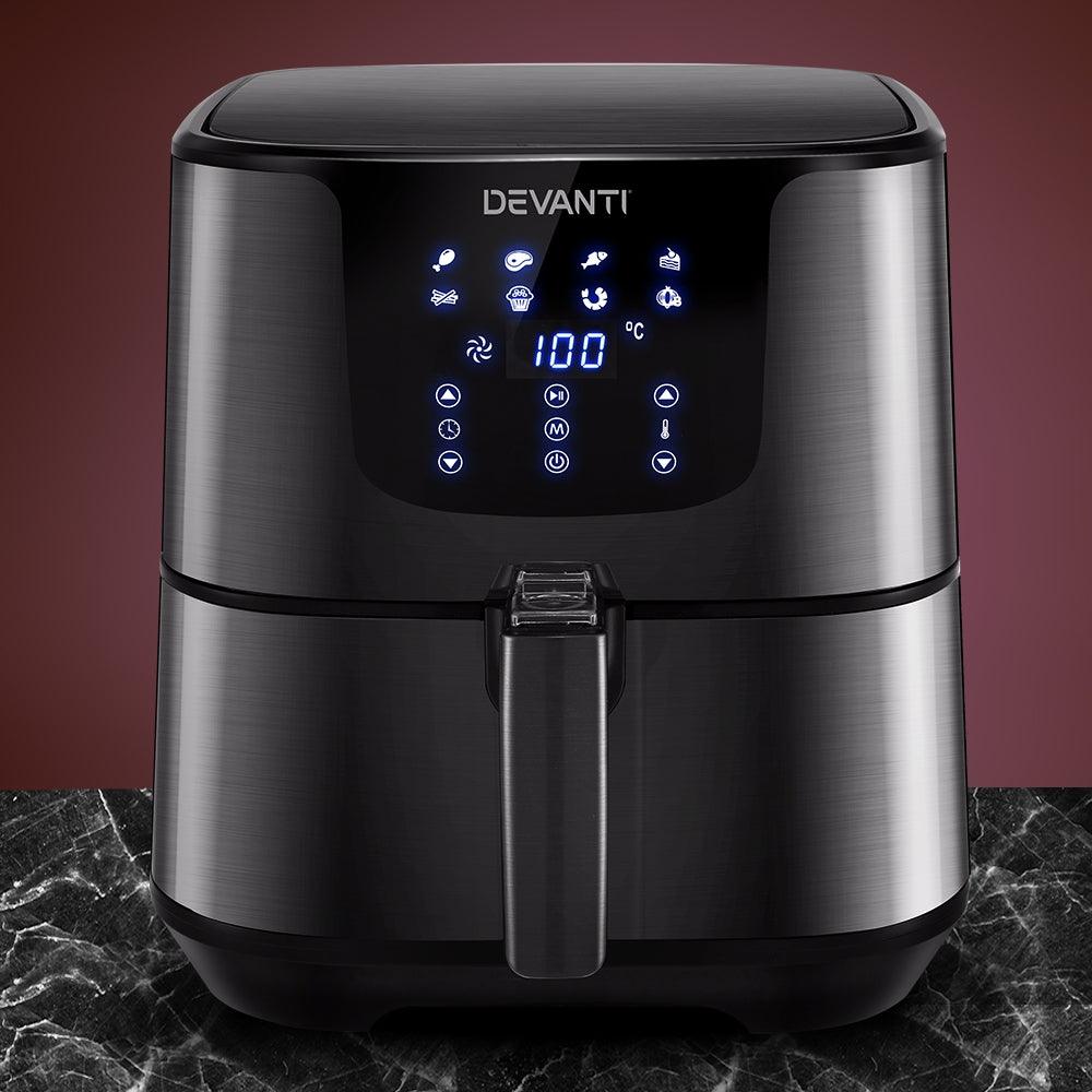 Devanti Air Fryer 7L LCD Fryers Black - Ozstylz