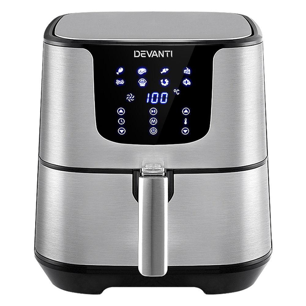 Devanti Air Fryer 7L LCD Fryers Stainless Steel - Ozstylz