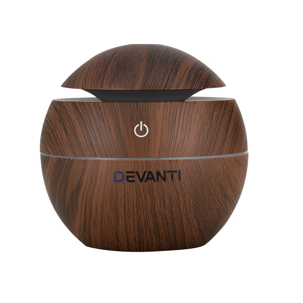 Devanti Aroma Diffuser Aromatherapy Dark Wood 130ml - Ozstylz