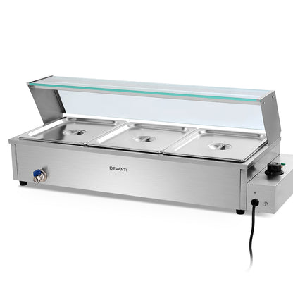 Devanti Commercial Food Warmer Bain Marie 3 Electric Buffet Pans - Ozstylz