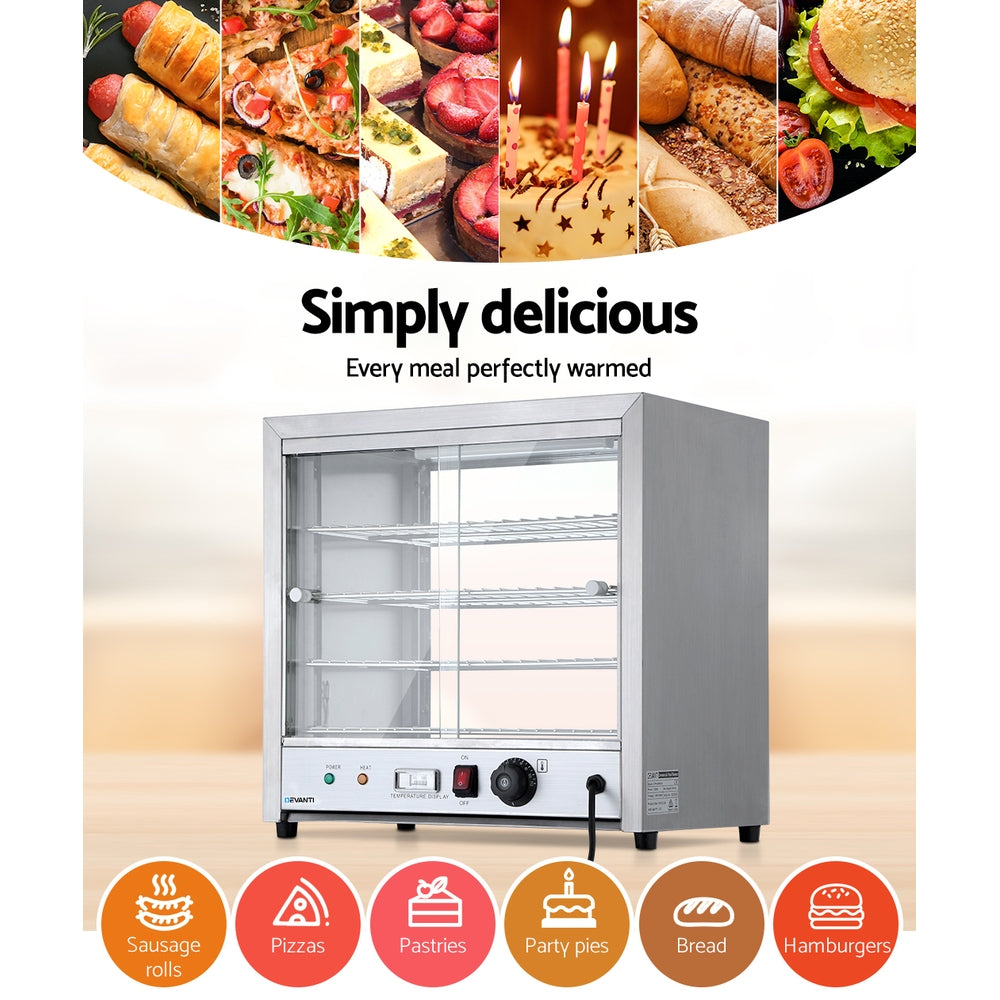 Devanti Commercial Food Warmer Hot Display Showcase Cabinet 54cm - Ozstylz