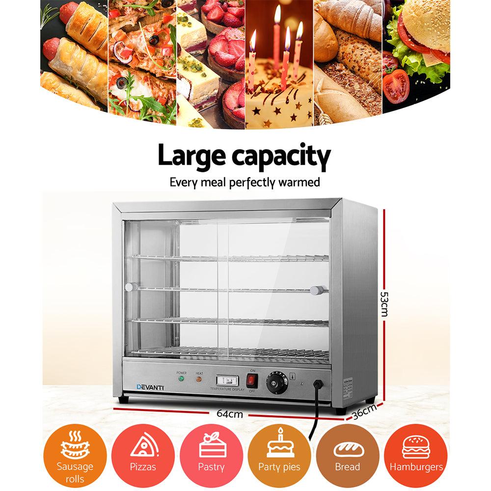 Devanti Commercial Food Warmer Hot Display Showcase Cabinet 64cm - Ozstylz