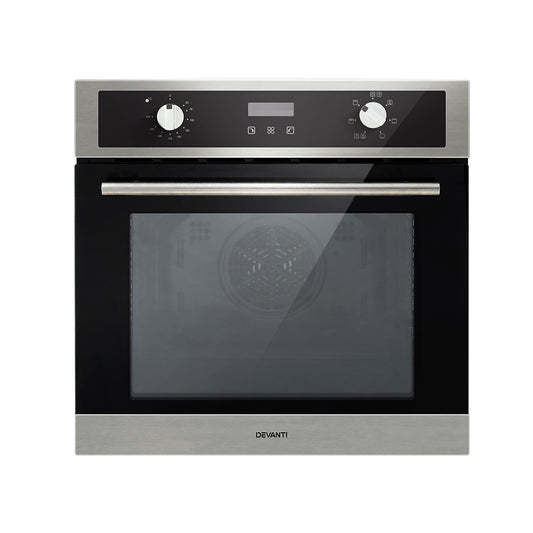 Devanti Electric Built In Wall Oven 80L Convection Grill Ovens Stainless Steel - Ozstylz