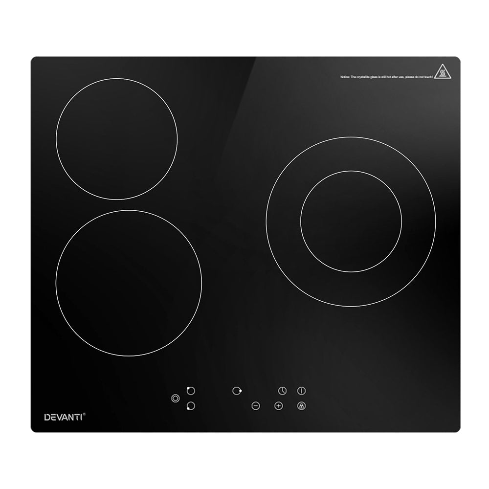 Devanti Electric Ceramic Cooktop 60cm Kitchen Cooker 4 Burner Hob Touch Control 5200W - Ozstylz