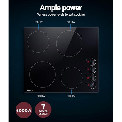 Devanti Electric Ceramic Cooktop 60cm - Ozstylz