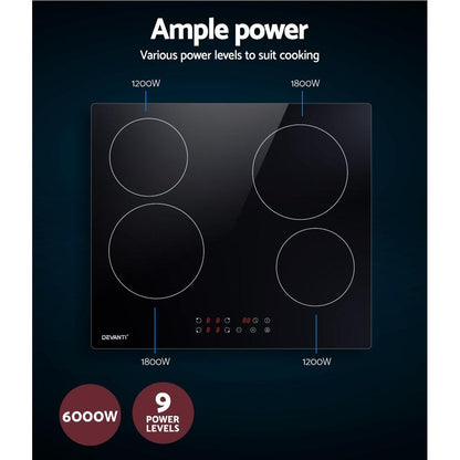 Devanti Electric Ceramic Cooktop 60cm Touch Control - Ozstylz