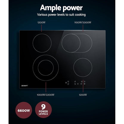 Devanti Electric Ceramic Cooktop 77cm - Ozstylz