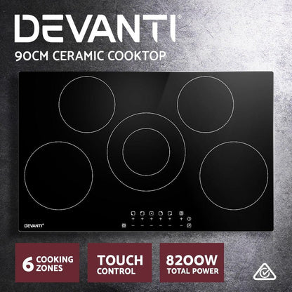 Devanti Electric Ceramic Cooktop 90cm - Ozstylz