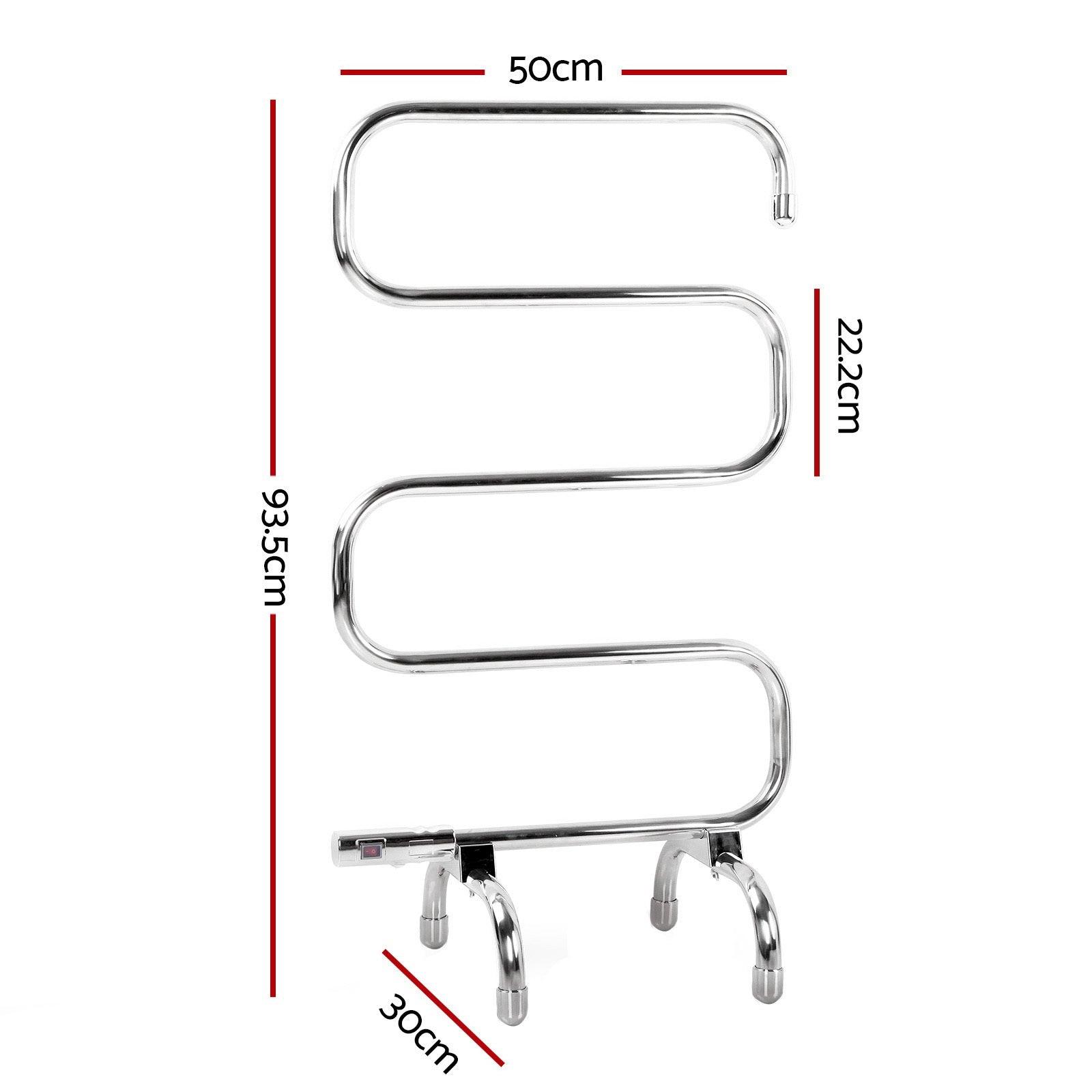 Devanti Electric Heated Towel Rail Rack 5 Bars Freestanding Clothes Dry Warmer - Ozstylz