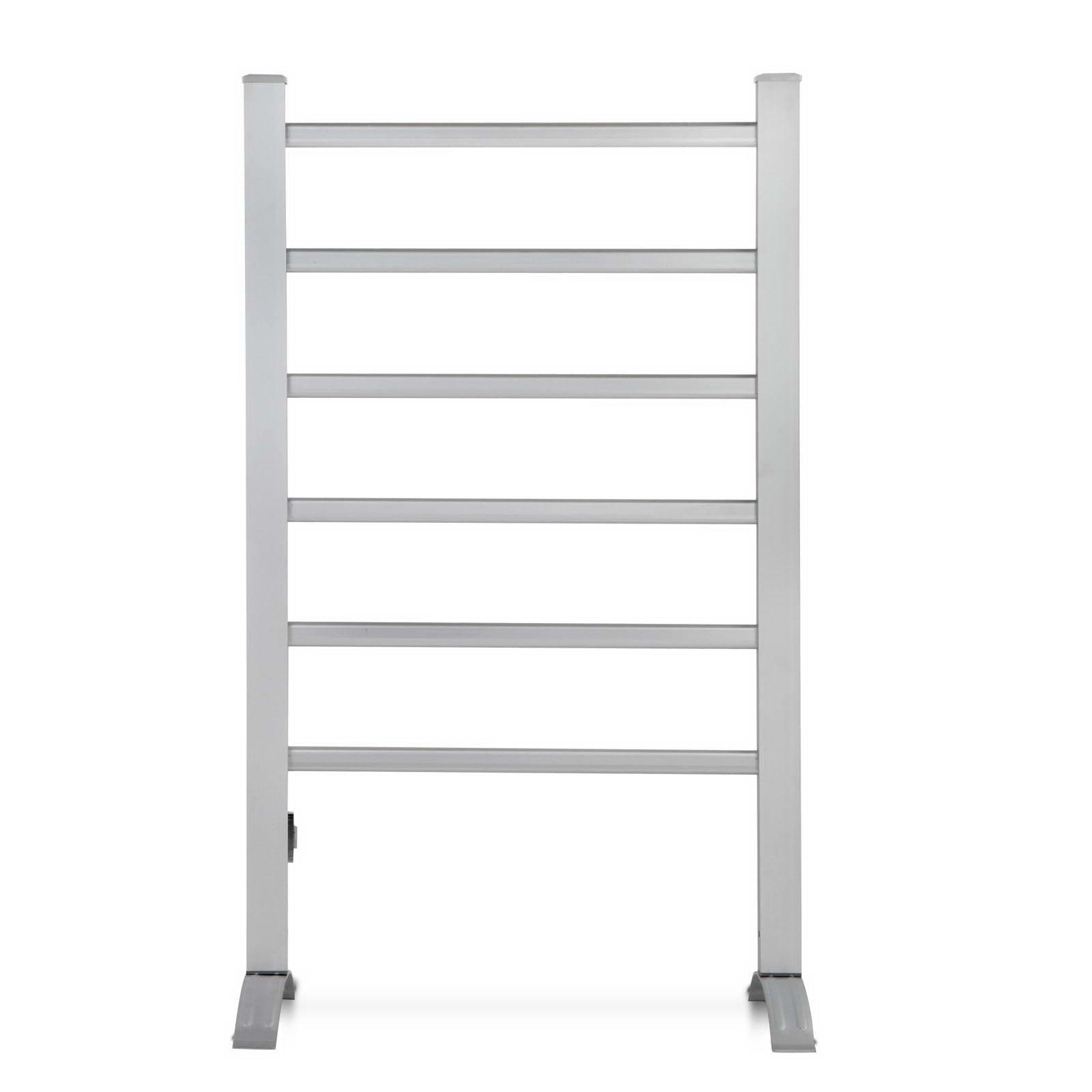 Devanti Electric Heated Towel Rail Rack 6 Bars Freestanding Clothes Dry Warmer - Ozstylz