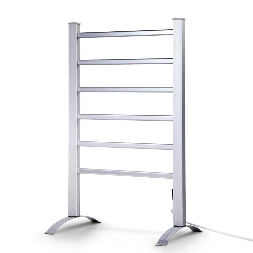 Devanti Electric Heated Towel Rail Rack 6 Bars with Timer Clothes Dry Warmer - Ozstylz