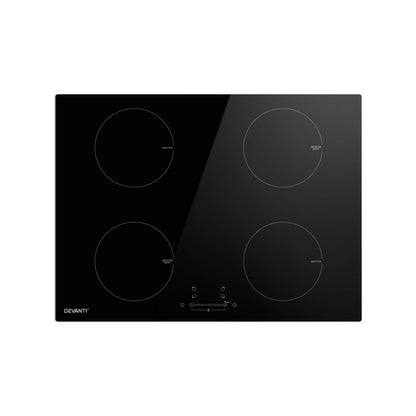 Devanti Electric Induction Cooktop 70cm Ceramic 4 Zones Stove Cook Top Hot Plate 7000W - Ozstylz