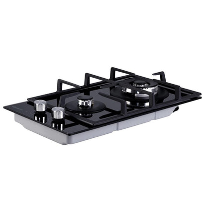 Devanti Gas Cooktop 30cm 2 Burner Black - Ozstylz