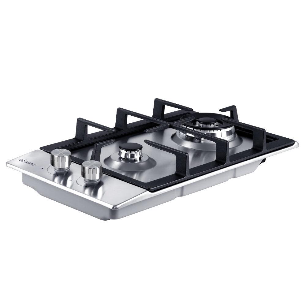 Devanti Gas Cooktop 30cm 2 Burner Silvir - Ozstylz