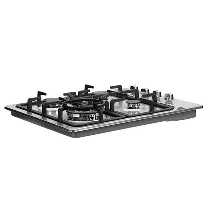 Devanti Gas Cooktop 60cm Stove Hob Silvir - Ozstylz