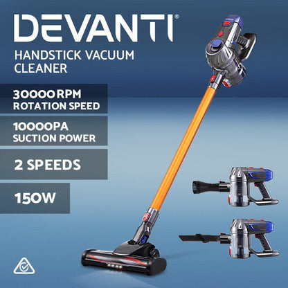 Devanti Handheld Vacuum Cleaner Bagless Cordless 150W Gold - Ozstylz