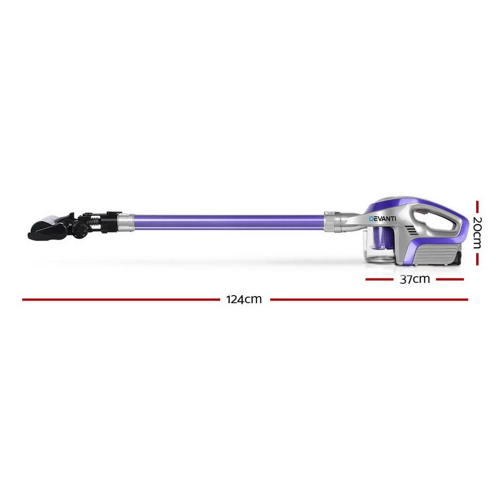 Devanti Handheld Vacuum Cleaner Cordless Roller Brush Head Purple - Ozstylz