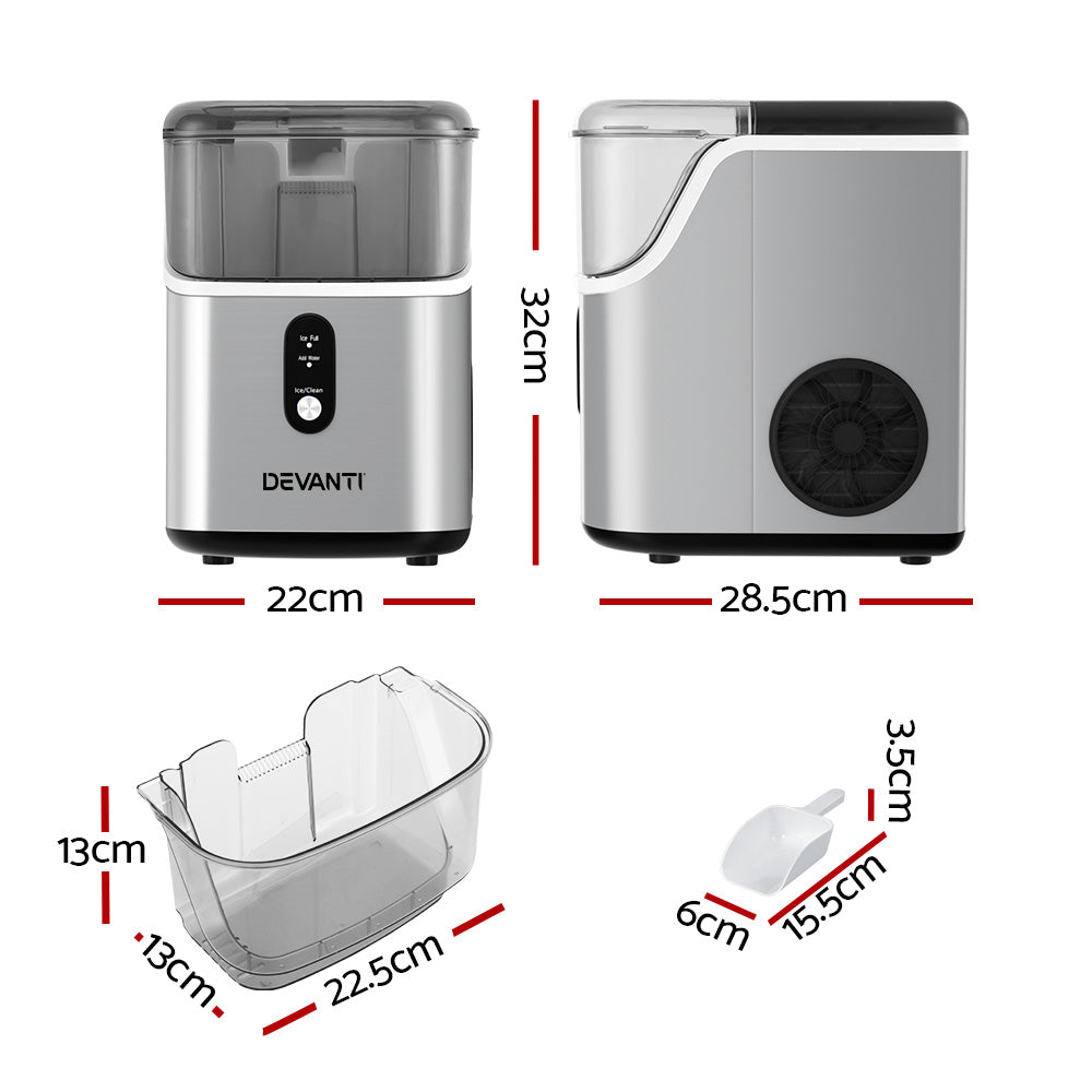 Devanti Ice Maker Machine 15kg Nugget Ice Cube - Ozstylz