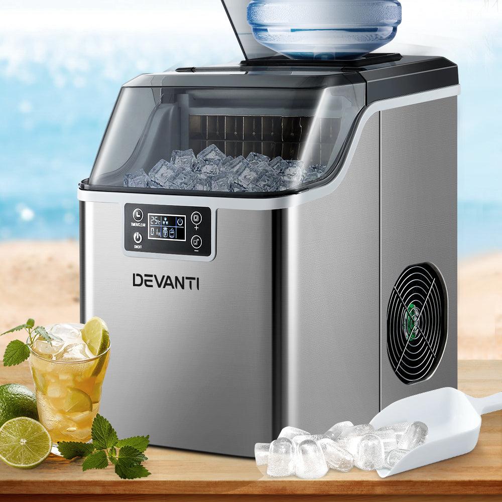 Devanti Ice Maker Machine Commercial Portable Ice Cube Tray Countertop 3.2L - Ozstylz