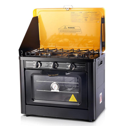 Devanti Portable Gas Oven LPG Black - Ozstylz