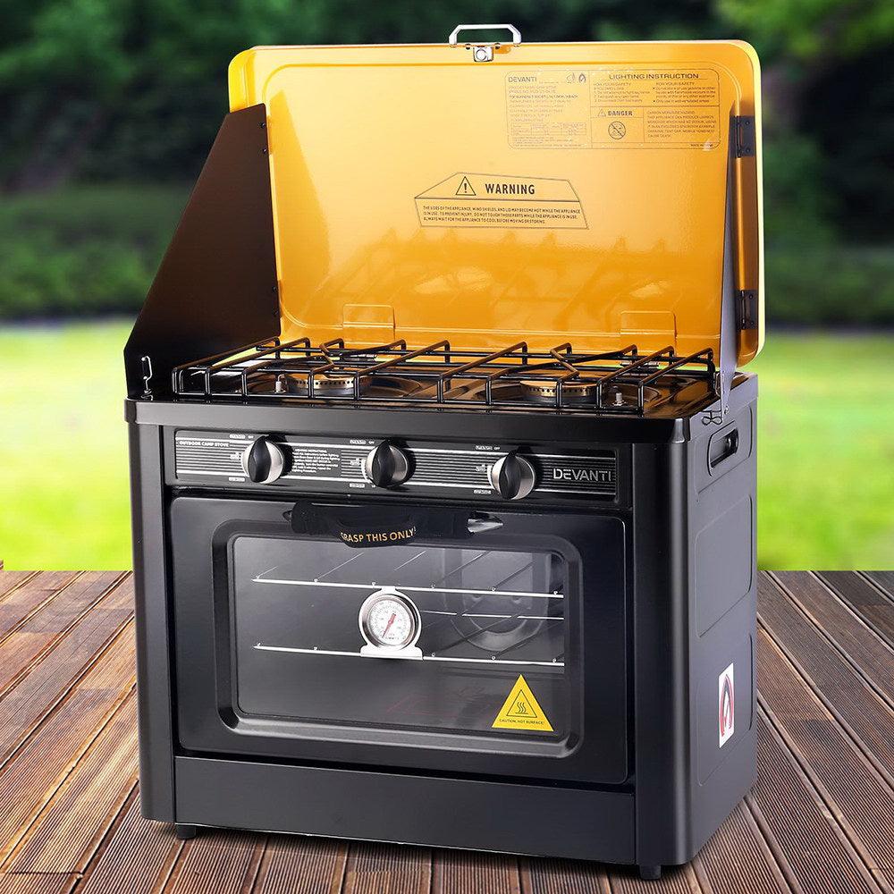 Devanti Portable Gas Oven LPG Black - Ozstylz