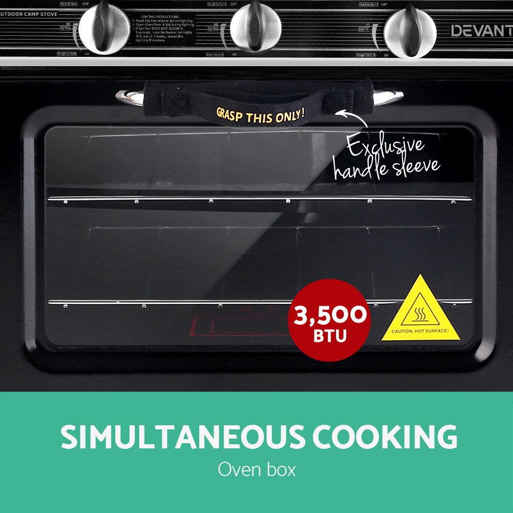 Devanti Portable Gas Oven LPG Silver - Ozstylz