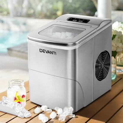 Devanti Portable Ice Cube Maker - Silver - Ozstylz