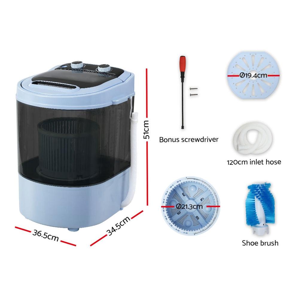 Devanti Portable Washing Machine 3KG Black - Ozstylz