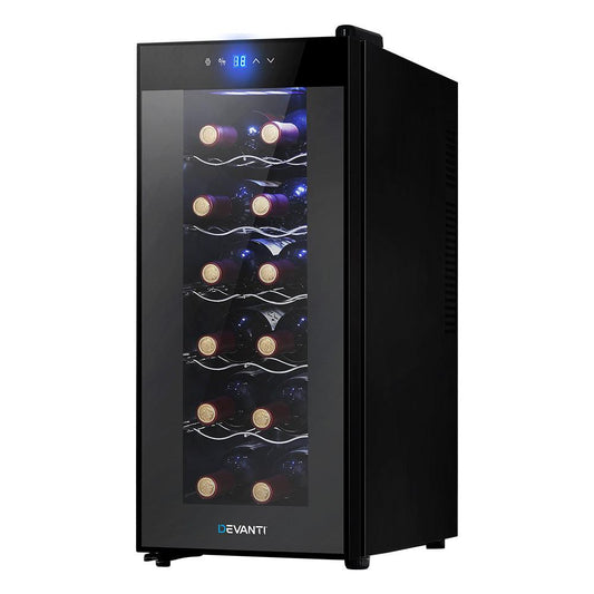 Devanti Wine Cooler Fridge 12 Bottles - Ozstylz