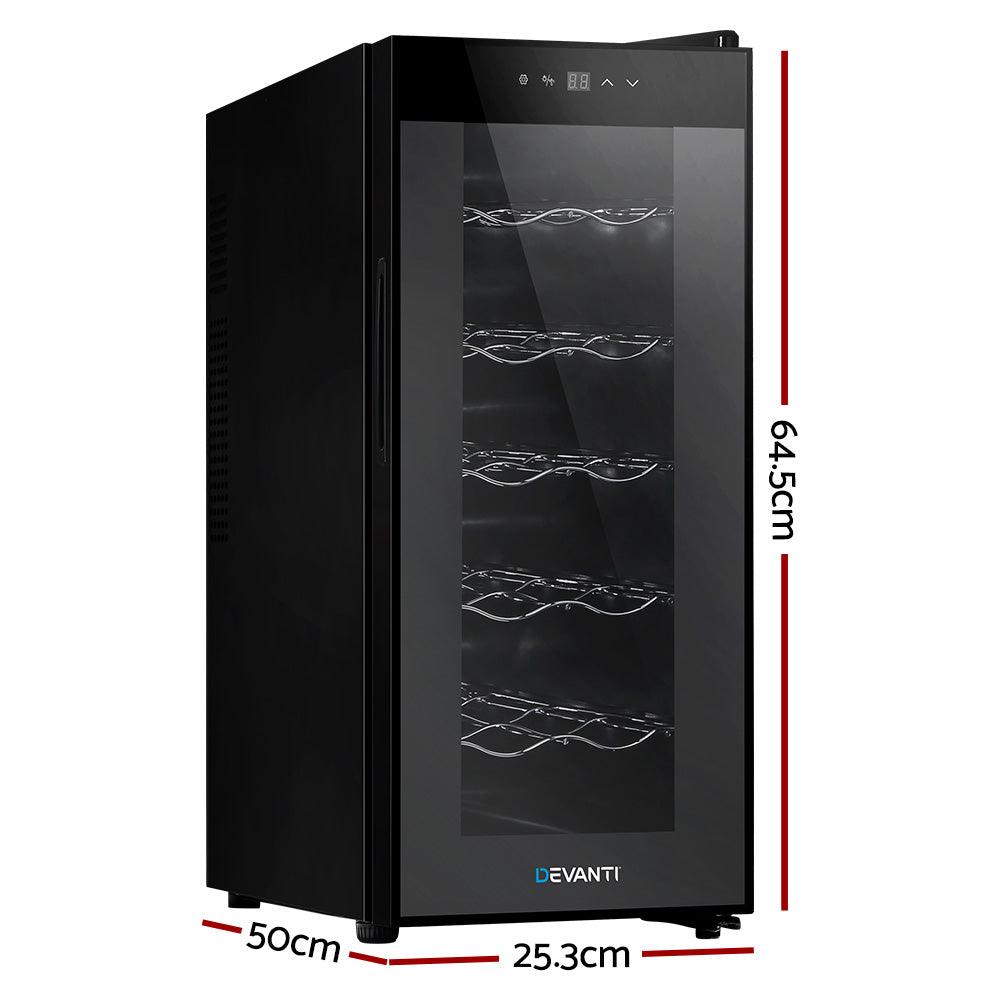 Devanti Wine Cooler Fridge 12 Bottles - Ozstylz