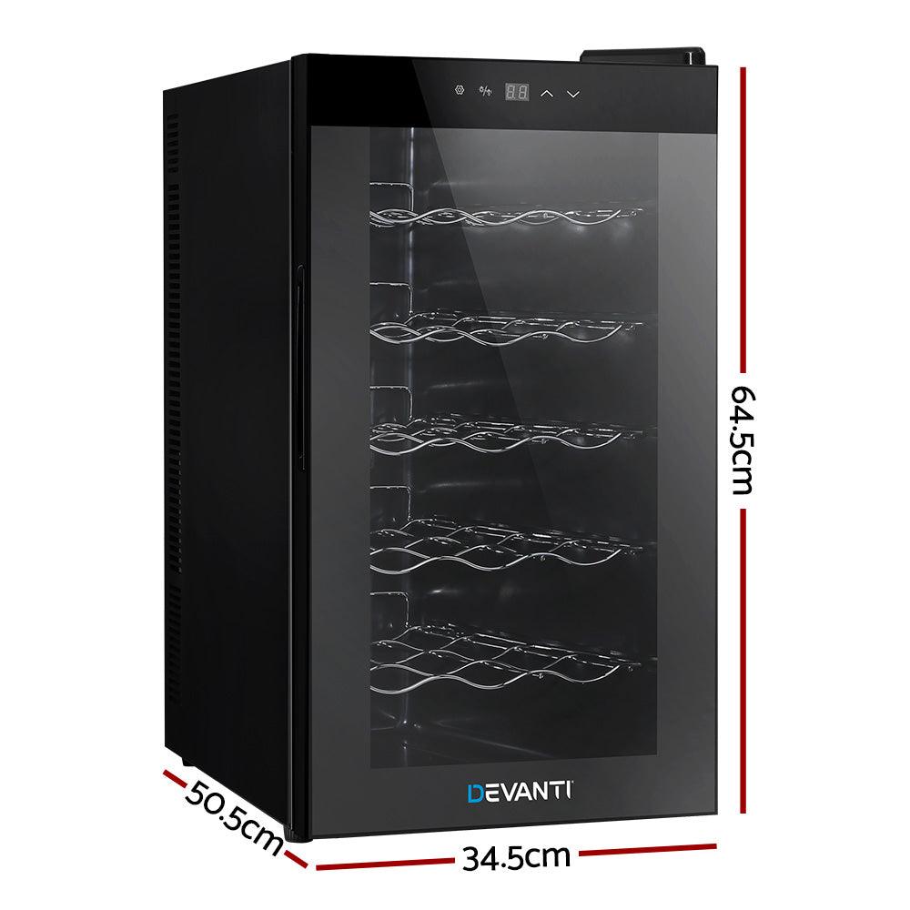 Devanti Wine Cooler Fridge 18 Bottles - Ozstylz