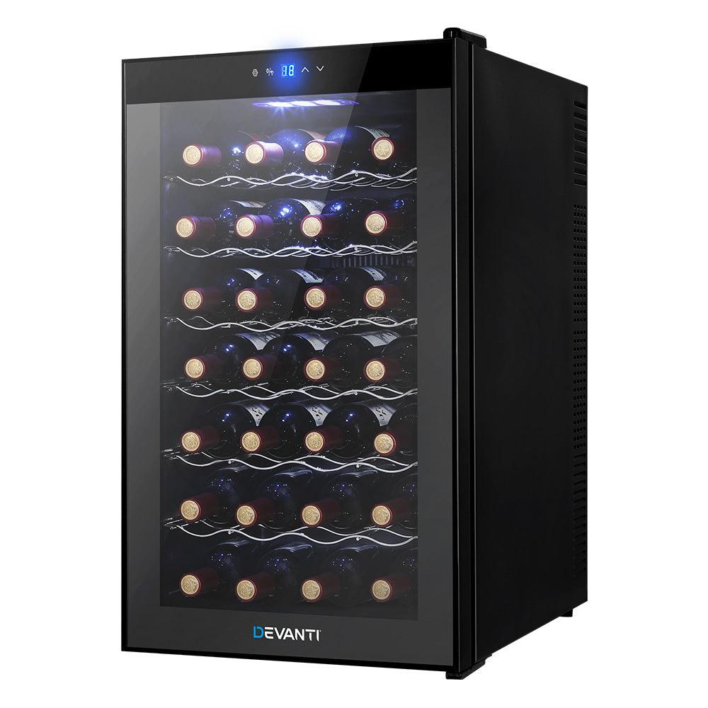 Devanti Wine Cooler Fridge 28 Bottles - Ozstylz