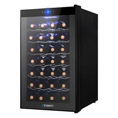 Devanti Wine Cooler Fridge 28 Bottles - Ozstylz