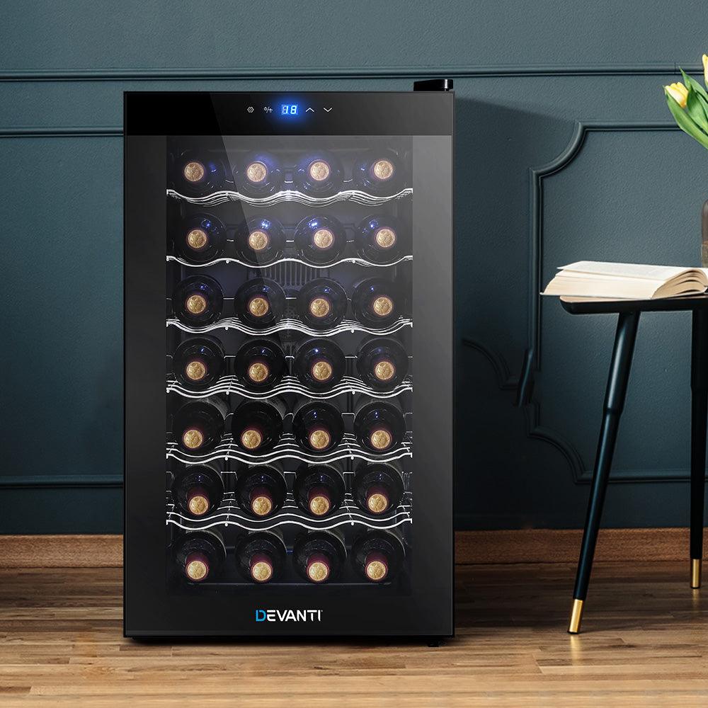 Devanti Wine Cooler Fridge 28 Bottles - Ozstylz