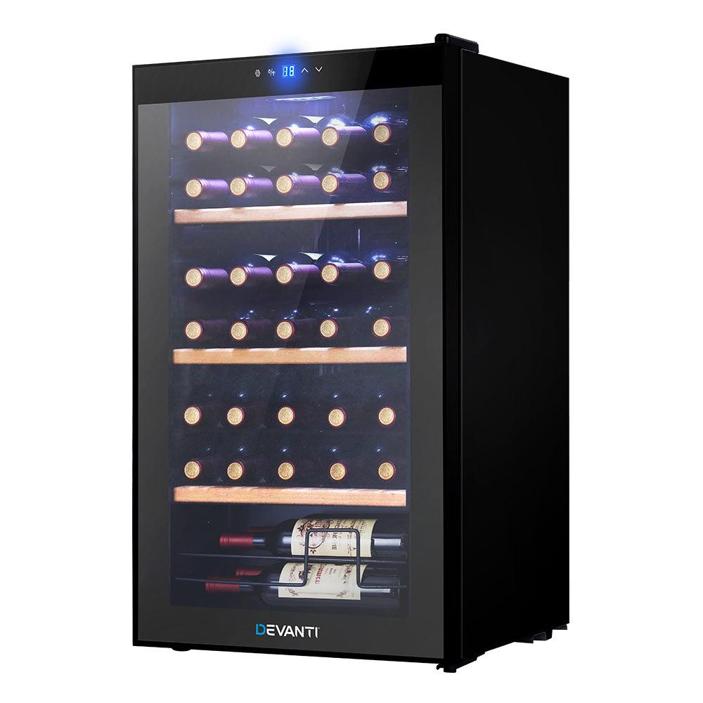 Devanti Wine Cooler Fridge 34 Bottles - Ozstylz