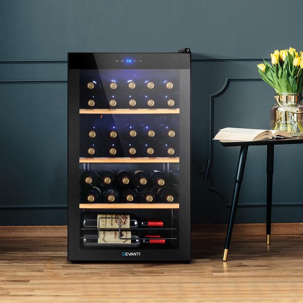 Devanti Wine Cooler Fridge 34 Bottles - Ozstylz