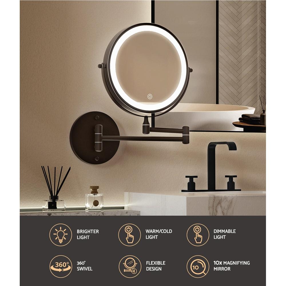 Embellir Extendable Makeup Mirror 10X Magnifying Double-Sided Bathroom Mirror BR - Ozstylz