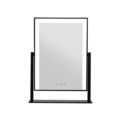 Embellir Makeup Mirror 30x40cm with Led light Lighted Standing Mirrors Black - Ozstylz