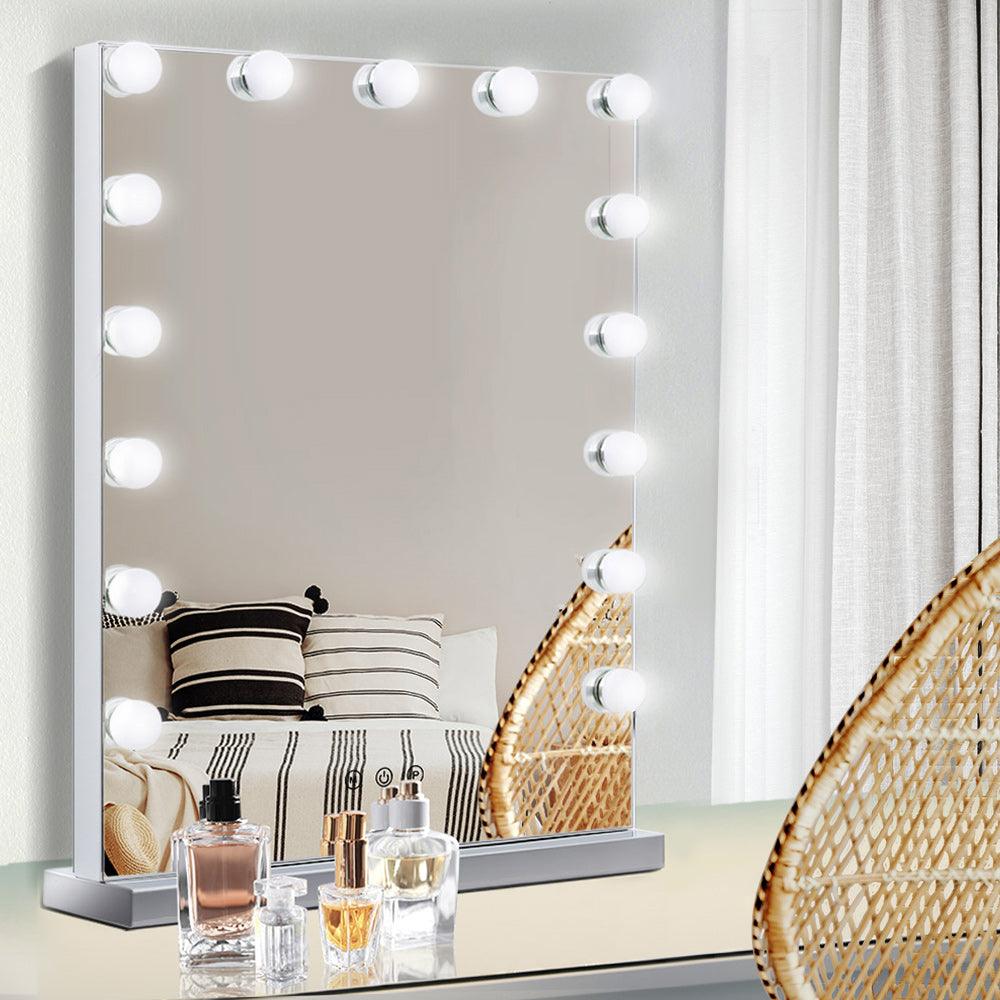 Embellir Makeup Mirror 43X61cm Hollywood with Light Vanity Dimmable Wall 15 LED - Ozstylz